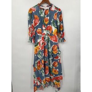ATELIER Lined Floral Midi Dress Size  4‎